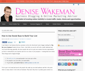 blogsquadtraining.com: Denise Wakeman - Business Blogging and Online Visibility Expert
Denise Wakeman, Founder of The Blog Squad, serves service professionals, coaches, consultants, speakers and authors and entrepreneurs, helping them boost their online visibility to attract more traffic, more leads, more clients, more business opportunities.