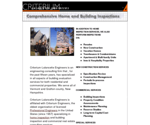 criterium-lalancette.com: Vermont Home Inspector | New Hampshire Home Inspection| Rutland VT
 Criterium-Lalancette Engineers is an engineering consulting firm that specializes in all aspects of building evaluation services for both residential and commercial properties, in Vermont and New Hampshire.