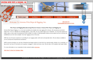 arizonawirerope.com: Wire Rope and Rigging Manufacturing Phoenix Arizona | Arizona Wire Rope and Rigging, Inc.
Welcome to Arizona Wire Rope and Rigging, Inc., we are a Phoenix based wire rope and rigging manufacturer. We manufacture and stock slings from 1/16 to 2 diameter for immediate delivery. AWR has over 20 years experience in providing for your rigging needs, both stock and specialty items.