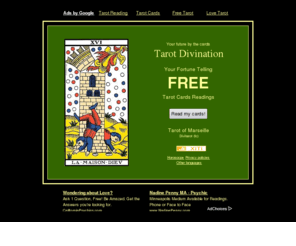 freetarotdivination.net: Divitarot - Your Free Tarot Divination according to the Tarot of Marseille - Latin Tarot reading
Tarot cards reading. Your free tarot divination - Tarot cards reading by the Tarot of Marseille. Your future telling by Divitarot.