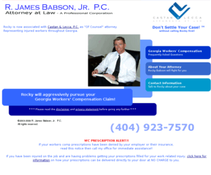 babsonlaw.com: Georgia Workers' Compensation - Attorney Rocky Babson
Georiga Workers Compensation Information by Attorney Rocky Babson