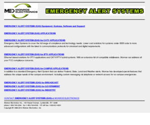 emergency-alert.com: Emergency Alert Systems (EAS) by Monroe Electronics
Emergency Alert Systems (EAS) equipment, software and applications by Monroe electronics.