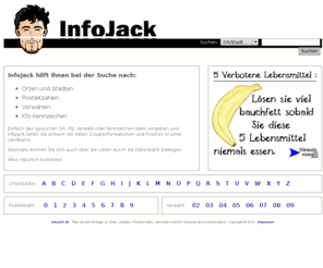 infojack.de: Suche nach Orten, Städten, Plz, Kfz mit InfoJack
