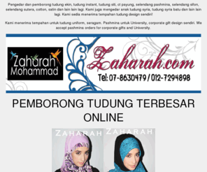 pemborongtudung.com: Pemborong Pengedar tudung muslimah hawa ekin awning jersey shawl tshirt Malaysia Singapore Singapura
Wholesale Hijabs shop offering amira hijabs, chiffon scarves, Kuwaiti hijabs, shawls, hijab pins & islamic clothing