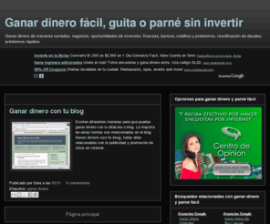 parne.es: Ganar dinero fácil, guita o parné sin invertir
Ganar dinero de maneras variadas, negocios, oportunidades de inversión, finanzas, bancos, créditos y préstamos, reunificación de deudas, préstamos rápidos.