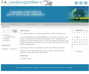 talandbrugsartikler.dk: T.A. Landbrugsartikler - Velkommen
T.A. Landbrugsartikler - salg af alt til landbrug