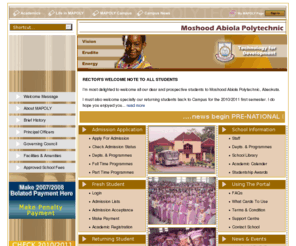 mapolyng.com: Welcome To Moshood Abiola Polytechnic
Moshood Abiola Polytechnic, Abeokuta, Ogun State, Nigeria