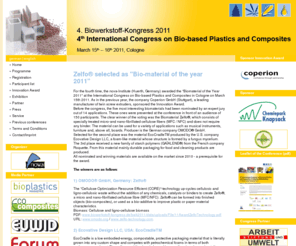 biomaterials-congress.com: 4. Biowerkstoff-Kongress 2011  - International Congress on Bio-based Plastics and Composites
4. Biowerkstoff-Kongress 2011  - International Congress on Bio-based Plastics and Composites 