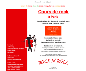 cours-de-rock.com: cours de rock à Paris, stage de rock,  swing, be-bop, soirées rock
cours de rock a Paris :stage de rock, boogie woogie, be bop, west coast swing, danses de salon, salsa, tango...