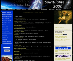 spiritualite2000.org: Spiritualité 2000 - Le webzine des chercheurs de Dieu
Webzine dominicain de spiritualité chrétienne offrant un lieu de réflexion, d'échange et de contemplation sur l'expérience spirituelle et les spiritualités.