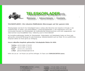 teleskopstapler.info: Teleskoplader MERLO | Teleskopstapler - Gebrauchtstapler - Mietstapler - Ersatzteile
Teleskoplader - Teleskopstapler - Gebrauchtstapler von MERLO. Multifarmer und Turbofarmer als Mietstapler oder Gebrauchtstapler im Stapler-Center Lünen. Kontakt: Frank Rudolph - Telefon: 0172 / 1349858