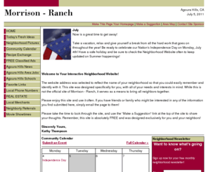 morrison-ranch.com: Morrison - Ranch  : Agoura Hills California Neighborhood Information & Events
Welcome to Morrison - Ranch  California, your source for real estate and community information in the Morrison - Ranch  neighborhood located in Agoura Hills, California. The Morrison - Ranch  website was designed specifically for you, with all of your needs and interests in mind. Morrison - Ranch  brings your community together.