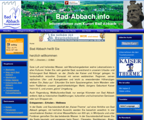 bad-abbach.info: Bad Abbach heißt Sie
Offizielle Website des Fremdenverkehrsvereins Bad Abbach e. V. mit Informationen über Bad Abbach, den Tourismus in Bad Abbach und Umgebung.