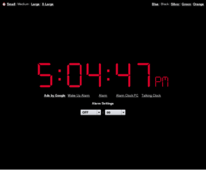 browseralarmclock.com: Online Alarm Clock
Online Alarm Clock - Free internet alarm clock displaying your computer time.