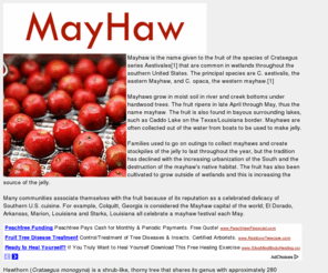 mayhaw.com: Mayhaw
Mayhaw jelly, tree, berry, hawthorn berry