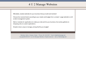 4u2manage.com: 4 U 2 Manage Websites
 