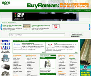 ubg189.com: APRA BuyReman: Remanufacturing Marketplace
APRA BuyReman: Remanufacturing Marketplace - The BuyReman: Remanufacturing Marketplace is the database dedicated to remanufacturers, helping them find the products & services they need.