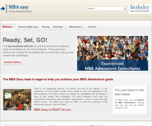 mbaeasy.com: MBA Admissions Advisors ensure your best opportunity to access the TOP MBA schools that cover the entire application process. Contact us TODAY and start rewriting your future.
MBAeasy : the first step towards your TOP MBA school