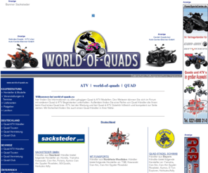 world-of-quads.eu: Quad ATV Portal Forum | Händler Touren | Quad ATV Shop Zubehör Ersatzteile Kaufen | www.world-of-quads.eu
Quad & ATV Portal mit Händler aus ganz Deutschland. Quad ATV Shop mit Zubehör, Ersatzteile und Tuningteile. Quads und ATVs,