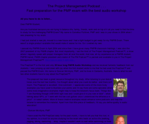 fastpmprep.com: Fast PMP Preparation Audio Workshop Information
The Project Management PrepCast™ -- The First true PMP® Podcast