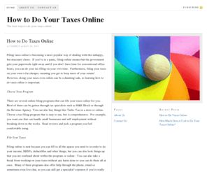howtodotaxesonline.com: How to do Taxes Online
How to do Taxes Online --> Online Tax Guide and Information.