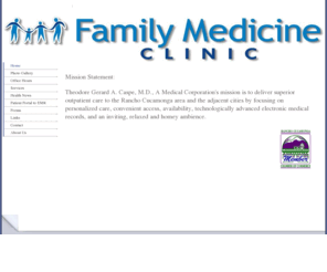 drcaspe.net: Home - Theodore Gerard A. Caspe MD Family Medicine Clinic
Theodore Gerard A. Caspe, M.D. is a Fmily Physician Serving Rancho Cucamonga, Upland, Alta Loma, Fontana and Ontario's primary care needs.