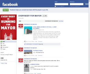 everybodyformayor.com: Incompatible Browser | Facebook
 Facebook is a social utility that connects people with friends and others who work, study and live around them. People use Facebook to keep up with friends, upload an unlimited number of photos, post links and videos, and learn more about the people they meet.