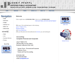 pfaffl.com: JOHN F. PFAFFL - Certified Public Accountant
Complete Personal and Corporate Accounting Services since 1961