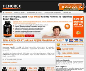 hemorexim.com: Hemorex | Sipariş 0212 221 02 02 | Hemorexim
Hemoroide Ağrısız, Acısız % 100 Bitkisel Yardımcı Hemorex ile Tedavinize Bugün Başlayın...