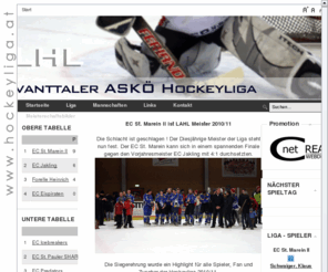 hockeyliga.at: Willkommen bei der Lavanttaler ASKÖ Hockeyliga
Die hockeyliga.at ist die offizielle Webseite der Lavanttaler ASKÖ Eishockeyliga !