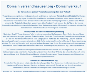 versandhaeuser.org: Die Verandhaus Domain www.versandhaeuser.org steht zum Verkauf!
Die Versandhaus Domain Versandhaeuser.org können Sie kaufen. Erstklassige Versandhäuser Domain im Domainverkauf.