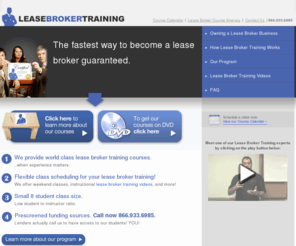 leasebrokertraining.com: Lease Broker Training - How to be a Lease Broker
Lease Broker Training - World Class Equipment Lease Training, Aggressive Real World Education, Affordable Tuition, CT