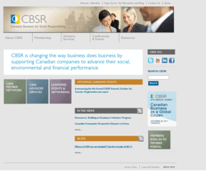 cbsr.ca: CBSR - Canadian Business for Social Responsibility | Canadian Business for Social Responsibility
CBSR is changing the way business does business by supporting Canadian companies to advance their social, environmental and financial performance.