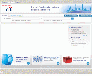 citiworldprivileges.com: Citibank World Privileges - the best credit card offers in the world
Citibank World Privileges offers enormous benefits to Citibank Card members at the world's foremost hotels, retail shops, restaurants, etc