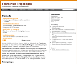 fahrschule-fragebogen.info: Startseite » Fahrschule Fragebogen
Startseite