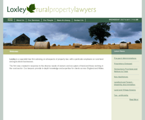 loxleylegal.com: Agricultural Solicitors, rural property solicitor, land disputes,
Loxley is a specialist law firm advising on all aspects of property law, with a particular emphasis on rural land and agricultural businesses.  The firm was created in response to the diverse needs of owners and occupiers of land and those working in...