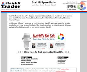 stairliftparts.com: Stairlift Parts stairlift spare parts Acorn Minivator Stannah Thyssen
Stairlift Parts Spare parts for all UK Stairlifts Acorn Bison Brooks Liftable Minivator Stannah Thyssen