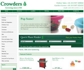 crowders.co.uk: Plants, Gifts and Gardening from Crowders - Crowders
Call today 01507 528602 or email: orders@crowders.co.uk .... Shrubs, Outback Barbeques, Alexander Rose Furniture, Plastic Plant Pots, Seeds and Bulbs...supplying quality gardening products for over 200 years for delivery throughout the UK.