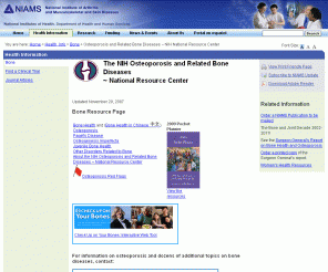 osteo.org: Osteoporosis and Related Bone Diseases ~ NIH National Resource Center
