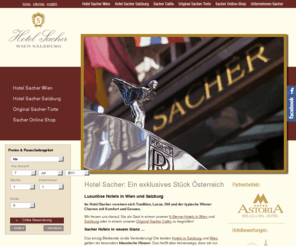 sacher.com: Hotel Sacher Wien & Salzburg : Cafè & Sacher Torte : Luxushotel Österreich
Die Hotels Sacher Wien und Salzburg informieren über Zimmer, Lage und Ausstattung. Das Luxushotel in Wien mit Restaurants, Cafe und Shop mit hochwertigen Sacher Produkten. Online Buchen, Sacher Torte bestellen und Aufenthalt in Wien und Salzburg planen.