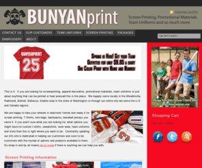 bunyanprint.com: Woodinville-Redmond-Seattle-Screenprinting | BunyanPrint
Your one stop shop for custom screen printing on t-shirts, polo shirts, sweatshirts, hockey jerseys, football jerseys and most any printable material