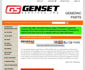 generacpartssales.com: Generac generator parts shipping from stock today
We are a Generac Industrial Distributor, offering genuine Generac and Guardian generator parts. From the smallest RV unit to the largest industrial generator, we have it. Same day Shipping. Call 866-9-GENSET 