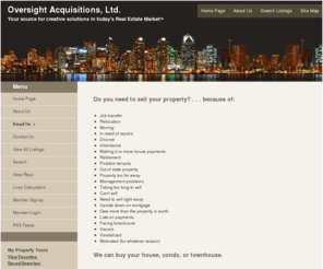 oversightacquisitions.com: Welcome to www.oversightacquisitions.com
Your source for creative solutions in today's Real Estate Market‘ We buy houses We buy condos We buy condominiums    We buy townhouses We sell houses We sell condos We sell condominiums We sell townhouses