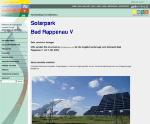 pvstrom.com: PVStrom
Die PV-Strom GmbH ist Ihr Ansprechpartner für Regenrative Energien im Privat- und Kraftwerskbereich