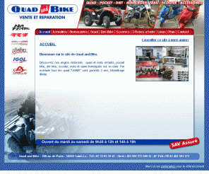 quadandbike.net: quadandbike.net - Accueil - Quad and Bike, vente et réparation de quad, pocket, dirt-bike à Saint-Lô dans la Manche (50).
quadandbike.net - Quad and Bike, vente et réparation de quad, pocket, dirt-bike à Saint-Lô dans la Manche (50). - Accueil