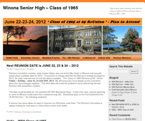 winona1965.com: Winona Senior High – Class of 1965 | Take a stroll down memory lane with the Class of 1965 at Winona Senior High in Winona, MN – USA
 Winona Senior High – Class of 1965 -  