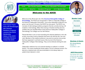 aocd.org: Welcome to the American Osteopathic College of Dermatology
Upcoming Meetings of the AOCd - American Osteopathic College of Dermatology