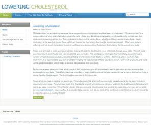 loweringcholesterol.org: Lowering Cholesterol | Home
Lowering Cholesterol