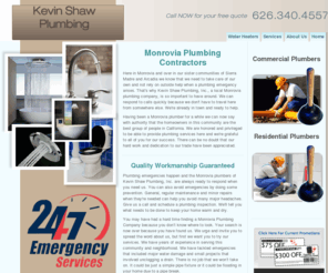 plumbing-monrovia.com: Plumbing Monrovia, 626-340-4557 Monrovia plumbers
Monrovia plumbing will make sure you're 100% satisfied with the job once we finish. We continually strive to maintain the highest standard of workmanship and customer service over all Monrovia plumbers. Contact us for the Monrovia plumber with professional workmanship.