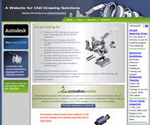 caddrawings.com: Put CAD Drawings on Your Website - Ecreativeworks
Enhance your websites design with a CAD drawing manager by Ecreativeworks.  Get the latest in CAD news and find a CAD management system that will connect you and your customers. 